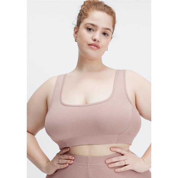 Fabletics RestoreKnit Scoop Back Bralette Trail Dust 3X - Picture 5 of 9